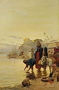 Wäscherinnen am Nil by Charles Wilda