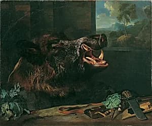 Wildschweinstillleben by Johann Georg de Hamilton