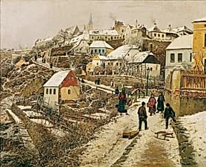 Znaim im Schnee II by Theodor von Hörmann