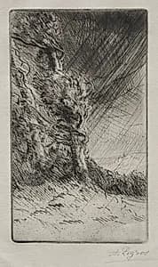 A Gust of Wind by Alphonse Legros (French, 1837–1911)