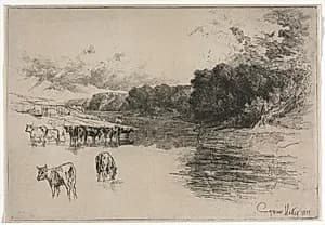 A Lancashire River by Francis Seymour Haden (British, 1818–1910)