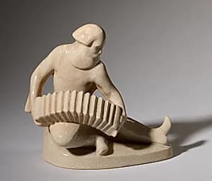 Accordion Player by Cowan Pottery Studio (America, Rocky River, Ohio, 1920–1931)