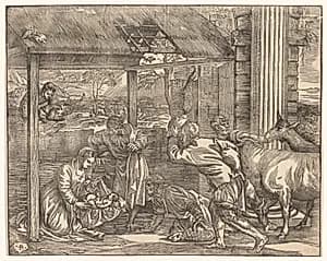 Adoration of the Shepherds by Niccolo Boldrini (Italian, c. 1500–after 1566)