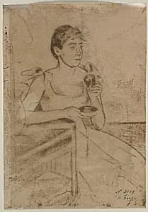 After-Dinner Coffee (verso) by Mary Cassatt (American, 1844–1926)