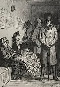 An Omnibus Waiting Room by Honoré Daumier (French, 1808–1879)