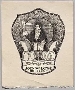 Bookplate: John W. Lowe by Unknown Artist