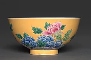 Bowl with Peonies by Unknown Artist