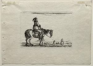 Caprices:  Mounted Cavalier by Stefano Della Bella (Italian, 1610–1664)