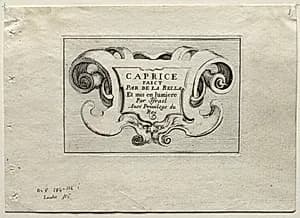 Caprices:  Title Page by Stefano Della Bella (Italian, 1610–1664)