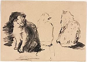 Cats (recto) by Théodule Ribot (French, 1823–1891)