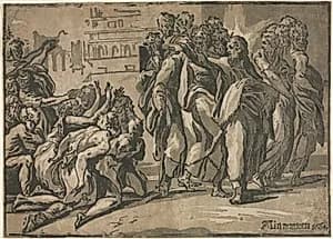 Christ Healing the Lepers by Andrea Andreani (Italian, about 1558–1610)