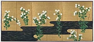 Chrysanthemums by a Stream