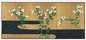Chrysanthemums by a Stream