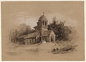 Church in a Landscape by Henry Bright (British, 1810–1873)