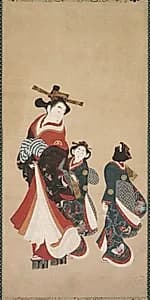 Courtesan and Attendants by Engetsudō (Japanese)