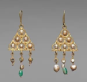 Earrings (pair) by Unknown Artist
