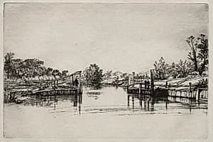 Egham Lock by Francis Seymour Haden (British, 1818–1910)