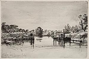 Egham Lock by Francis Seymour Haden (British, 1818–1910)