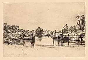 Egham Lock by Francis Seymour Haden (British, 1818–1910)