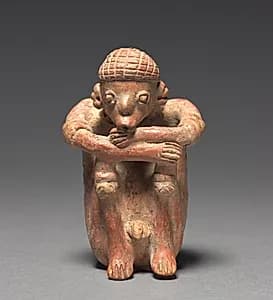 Emaciated Crouching Figure by Unknown Artist