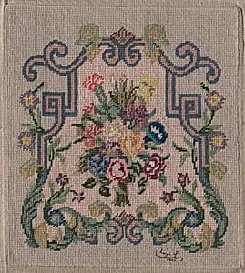 Embroidered Floral Panel by Queen Mary (British, 1867–1953)