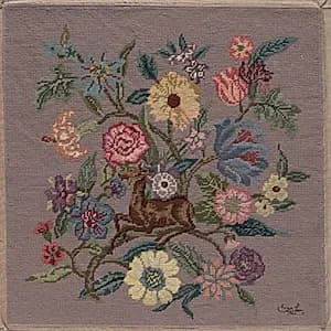 Embroidered Floral Panel by Queen Mary (British, 1867–1953)
