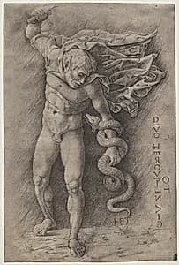 Faun Attacking a Snake by Unknown