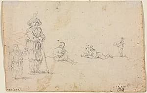 Five Figure Studies (verso) by Anonymous