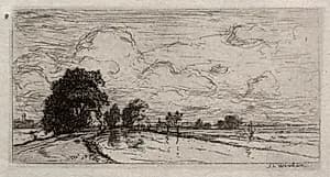 Flooded Landscape with Trees by Sion Longley Wenban (American, 1848–1897)
