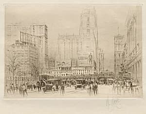 Forty-second Street NY by William Walcot (British, 1874–1943)