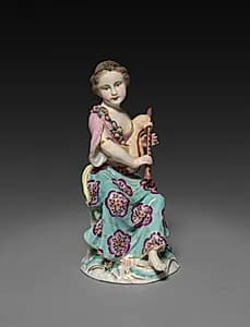 Girl Musician by Frankenthal Porcelain Factory (German)