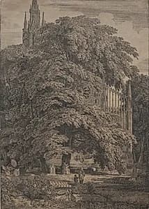 Gothic Church among Oaks