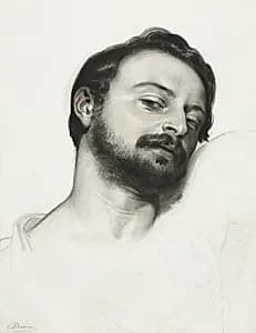 Head of a Man by Eugène François Marie Joseph Devéria (French, 1805–1865)