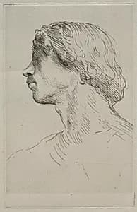 Head of a Model by Alphonse Legros (French, 1837–1911)