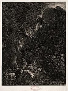 Holy Family with Deer by Rodolphe Bresdin (French, 1822–1885)