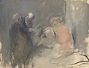 In the Hospital (recto) by Jean Louis Forain (French, 1852–1931)