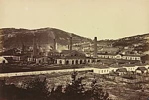 Ironworks in Reschitza by Andreas Groll (Austrian, 1812–1872)