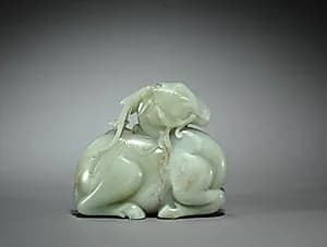 Jade Recumbent Deer by Unknown Artist