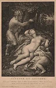 Jupiter and Antiope by Pierre Audouin (French, 1768–1822)
