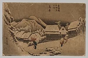 Kambara: Evening Snow by Utagawa Hiroshige (Japanese, 1797–1858)