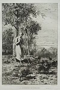 Keeper of the Turkeys by Charles-Émile Jacque (French, 1813–1894)