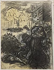 L'Incendie de Louvain by Auguste Louis Lepère (French, 1849–1918)