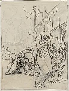 L'Incendie de Louvain by Auguste Louis Lepère (French, 1849–1918)