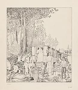 La Halte des Bohémiens by Jean-Émile Laboureur (French, 1877–1943)