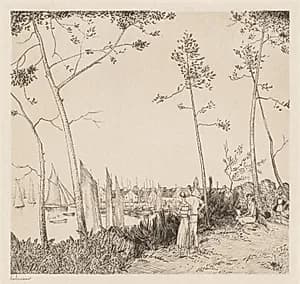 La Promenade sur le Port by Jean-Émile Laboureur (French, 1877–1943)