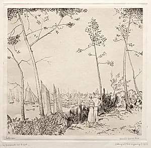 La Promenade sur le Port by Jean-Émile Laboureur (French, 1877–1943)