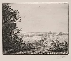 Landscape by Alphonse Legros (French, 1837–1911)