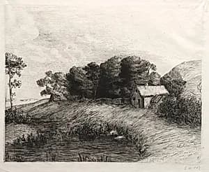 Landscape with a Pond by Alphonse Legros (French, 1837–1911)