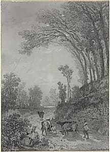 Landscape with Cows by Émile van Marcke (French, 1827–1890)
