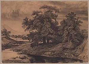 Landscape with Large Trees by Gustave Courbet (French, 1819–1877)